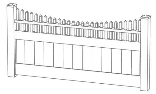 Montauk Point Scallop Vinyl Privacy Fence
